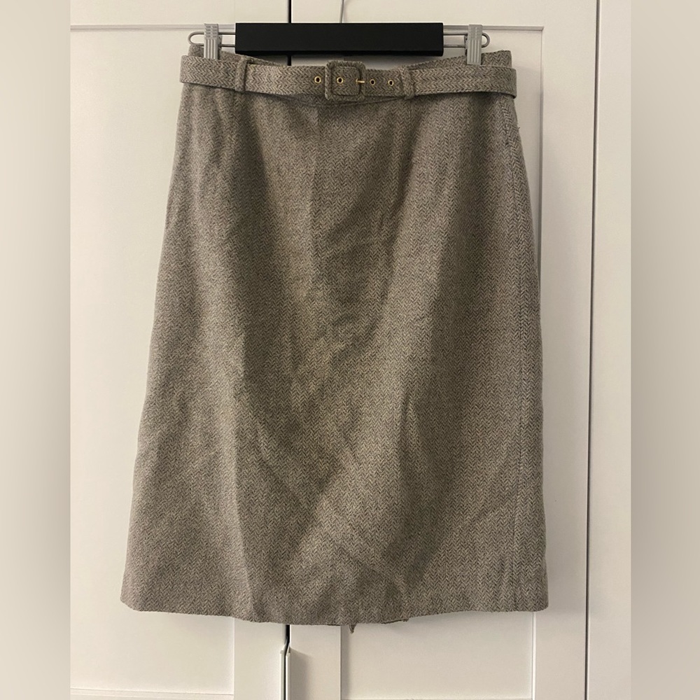 Vintage Relance Women’s Grey Wool-Blend Pencil Skirt Made in Canada Size 16